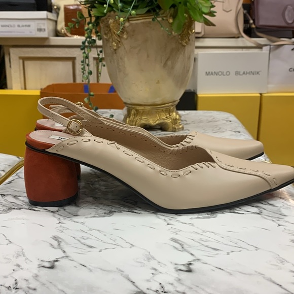 Reike Nen Tan Leather Slingback Mules Size 40/US 9.5 Heel Height 2.5” - Picture 9 of 16